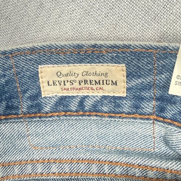 NWT Levi's Premium 568 Stay Loose Patchwork Jeans Distressed Cotton Size 36x30 - Picture 10 of 12
